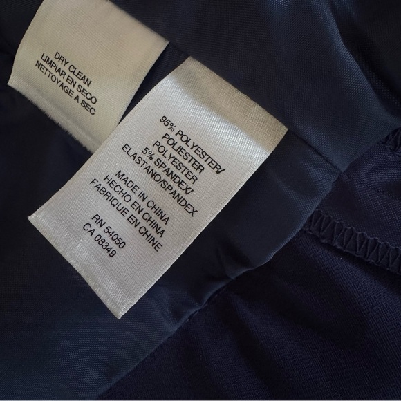 Jones Wear Navy Blue Satin Sleeveless V-Neck Evening Formal Party Dress Women 14 - Picture 6 of 8